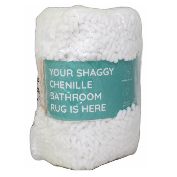 17"x24" BRIGHT WHITE SOLID BATHROOM RUG C/P 32