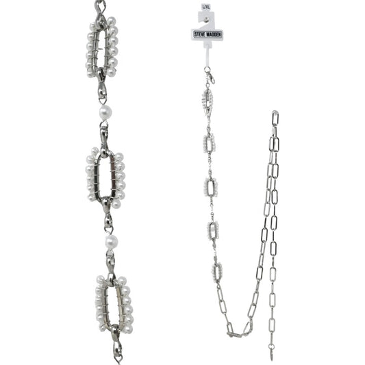 L/XL Silver Bead Belt C/P 50 Steve Madden