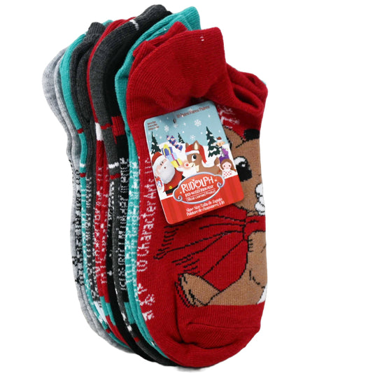 10pk RUDOLPH AND FRIENDS NS SOCKS SIZE 9-11 C/P 60