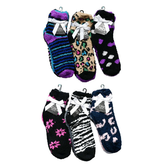 3pk XOXO LADIES COZY SOCKS ASST STYLES SIZE 4-10 C/P 48