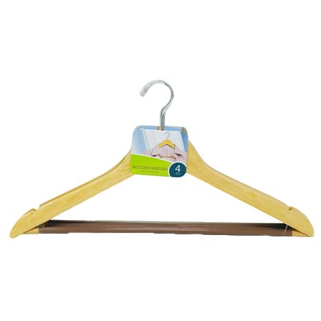 WOODEN  HANGERS SET OF 4PCS C/P 64