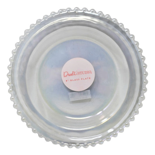 8" Glass Plate Clear Luster Hobnail T C/P 12