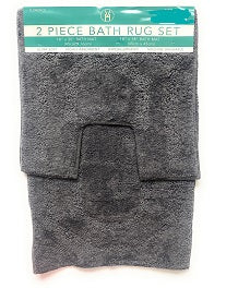 2pc FLORENCE CHARCOAL BATH MAT SET C/P 12