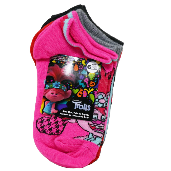 6pk TROLLS KEEP IT HAPPY NS SOCKS SIZE 4-6 C/P 30