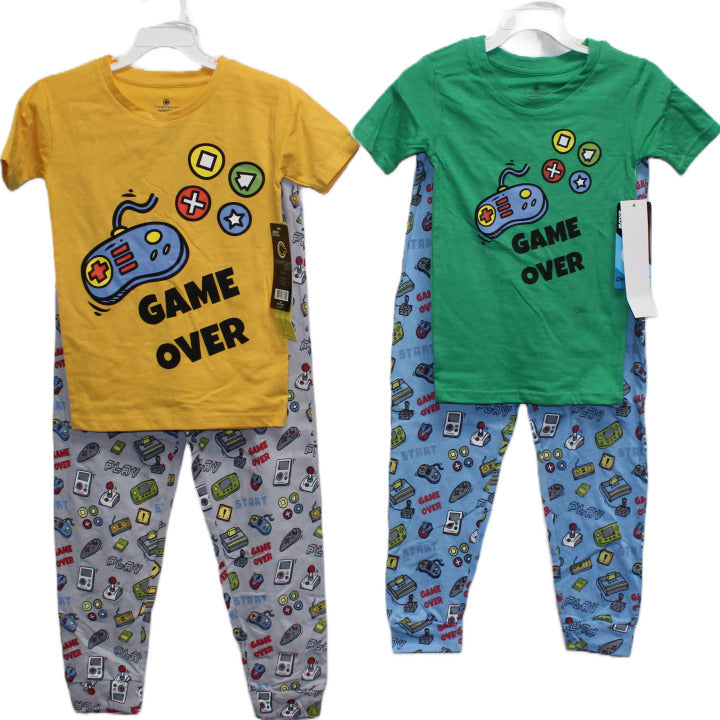 2pc "GAME OVER" BOYS SLEEP SET (2 ASST PRINTS -SIZE: 4/5,6/7,8/10,12/14) C/P 24