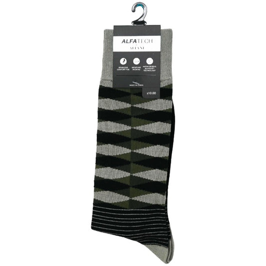 *NO USA* Mens 10-13 OLIVE 1 pair ALFANI  SINGLE  PRINTED  DRESS SOCKS C/P 180