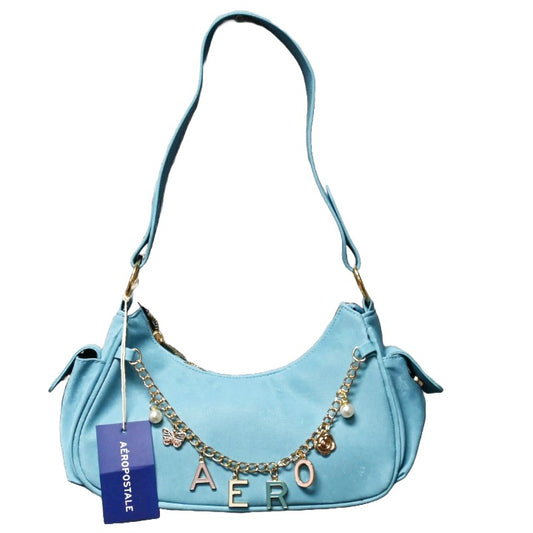 AEROPOSTALE BLUE SHOULDER BAG wHANGING CHARMS C/P 24