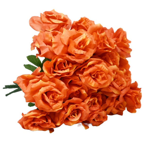 Orange Rose Bush 6 Flowers C/P 288