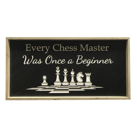 31.5"x16" CHESS MASTER ENGRAVED MDF W/ WOOD FRAME C/P 4