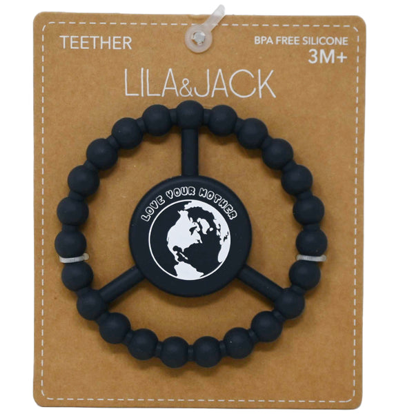 1pc Silicone Peace Teether - Navy Earth Print C/P 100