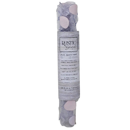 PINK 2-TONE PVC BATH MAT C/P 12