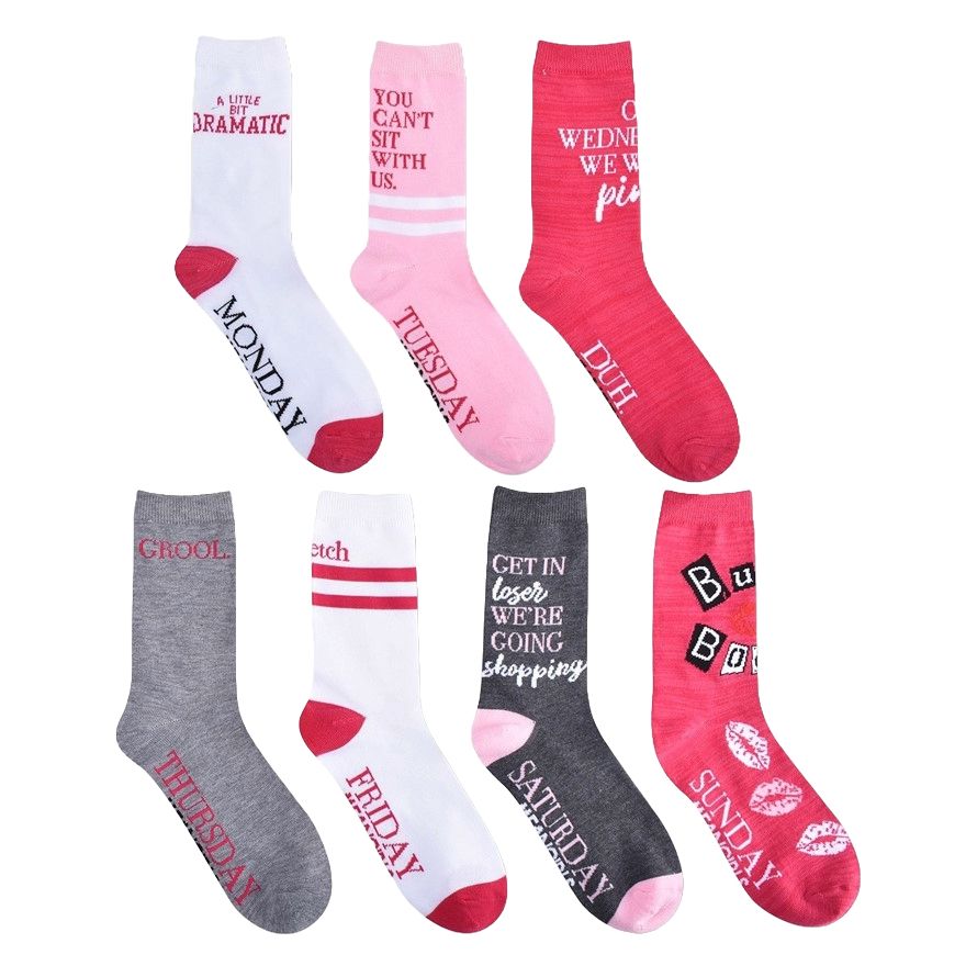 7pk MEAN GIRLS DOW CREW SOCSK SIZE 9-11 C/P 60