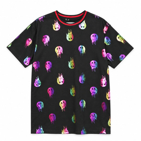 Blk Multi SS Smile Tee C/P 60 Drill Clothing Co.