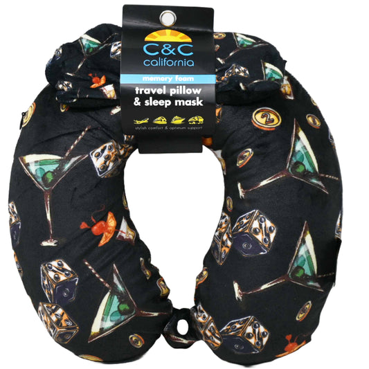 C&C APPLE MARTINI TRAVEL PILLOW & MASK SET C/P 24