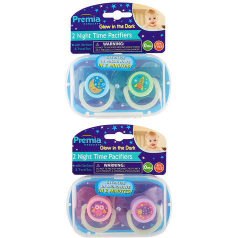 Premia Baby 2pk Night Time Pacifiers C/P 36