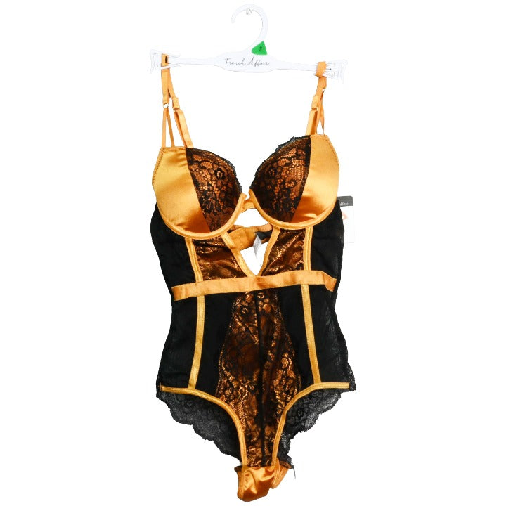Ylw Lace/Mesh Lined Bodysuit C/P 36 French Affair