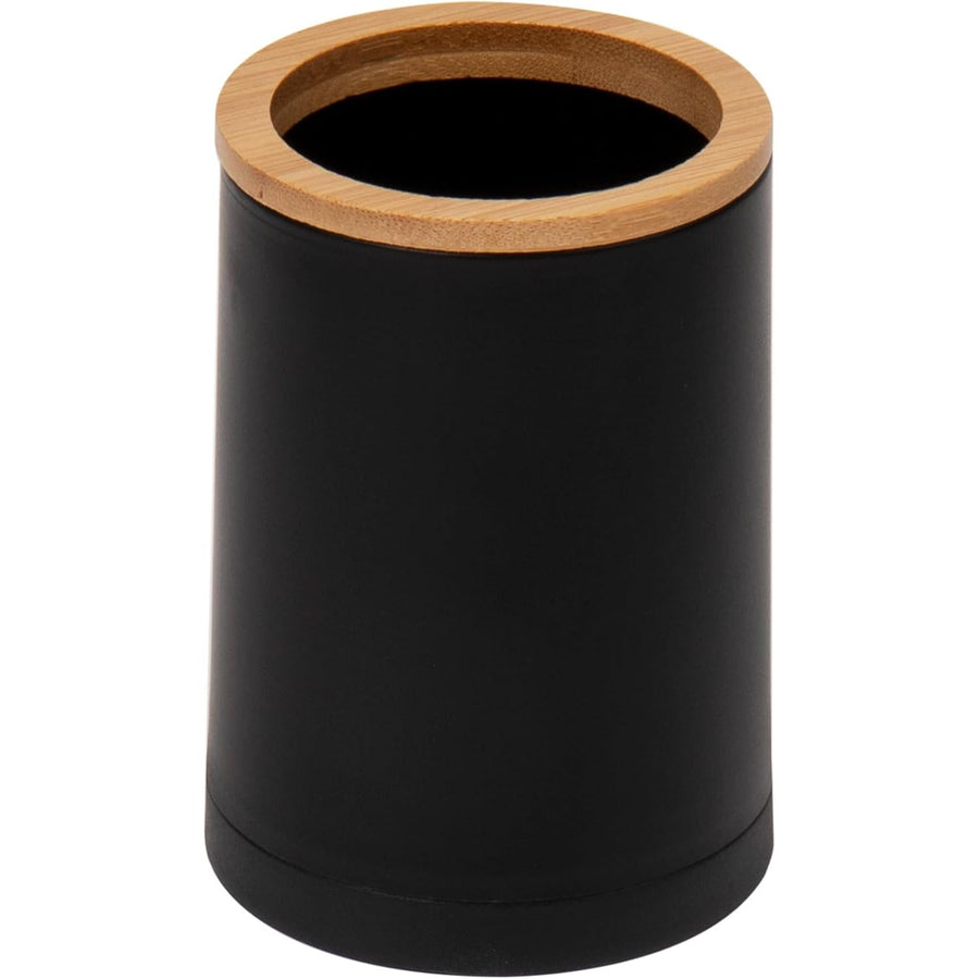 PLASTIC BATHROOM BLK/TAN TUMBLER C/P 24