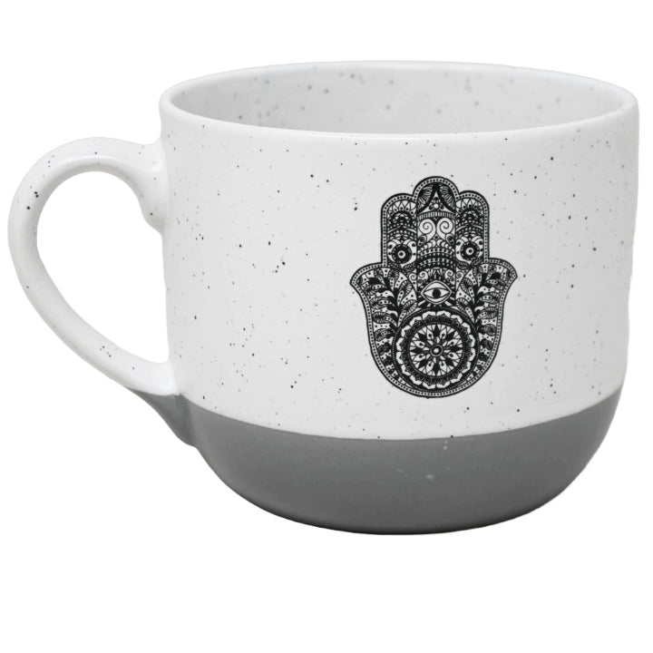 18oz WH/Speck/GY Hamsa Mug C/P 36