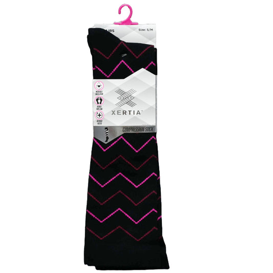 2pk S/M LADIES FASHION BLACK PATTERN COMPRESSION SOCKS C/P 60