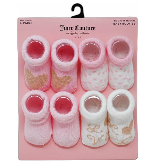 4pk INFANT GIRLS HEART BOOTIES ASST SIZE C/P 60