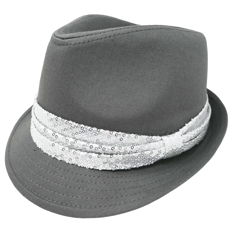 Grey Fedora Slv Sequin Band C/P 48 Nicole Marciano
