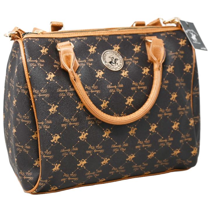 BHPC BROWN SATCHEL BAG W/TOP ZIPPER CLOSURE & ADJUSTABLE SHOULDER STRAP C/P 12