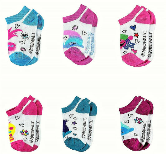 6PK 9-11 TROLLS LOVE AND SPARKLE NS SOCKS C/P 24