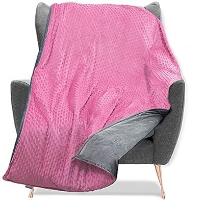 60x80" 20lbs PINK QUEEN SIZE WEIGHTED BLANKET C/P 2