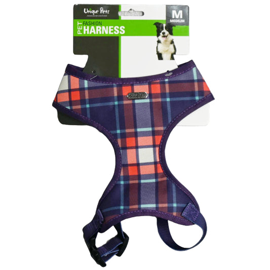 XS-L ASST BLUE/RED STRIPE DOG HARNESS C/P 24