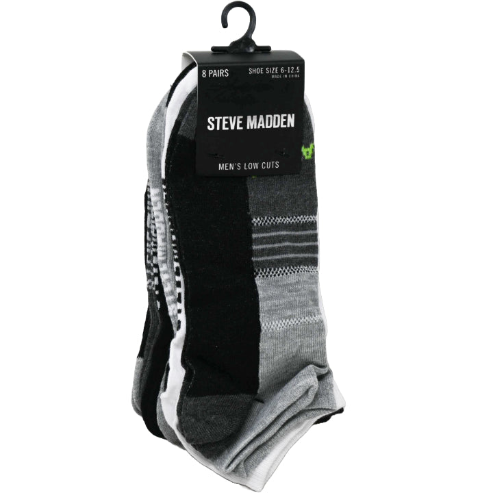 8pK MENS FLAT KNIT LOW CUT SOCKS SIZE 10-13 STEVE MADDEN C/P 24