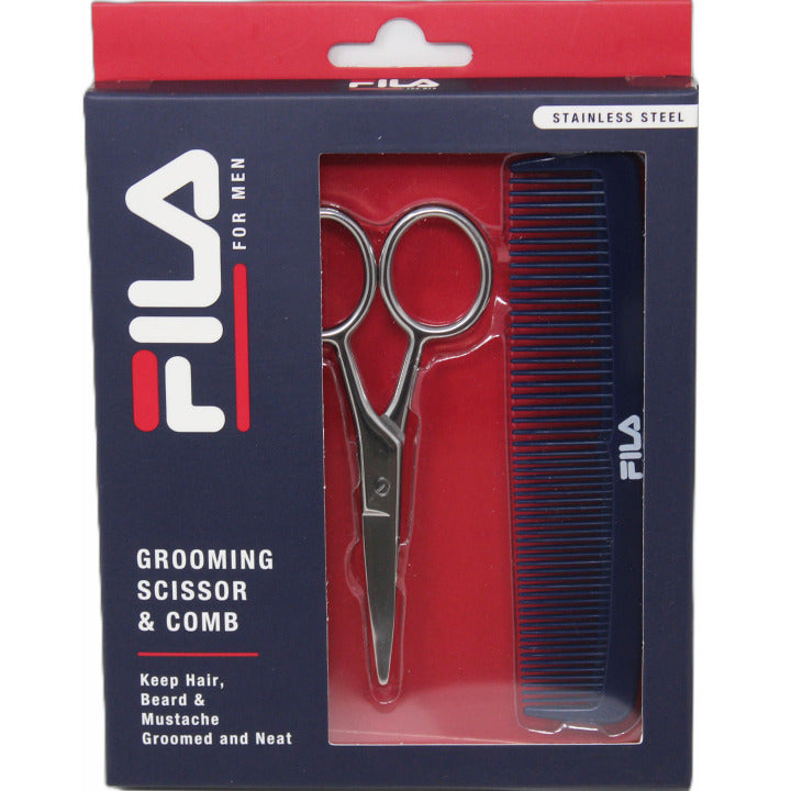 Fila Men's Hair & Beard Set (Grooming Scissors/Comb) C/P 48