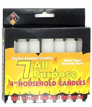 7PK, 4" ALL PURPOSE WHITE CANDLES C/P 48