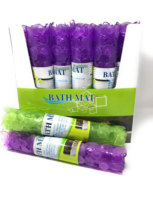 BATH MAT ,27.5''L 2TONE PVC 2 ASSTD COLORS C/P 24