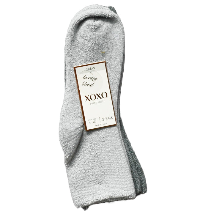 2pk LADIES XOXO CUSHION QTR SUPER SOFT SOCKS SIZE 4-10 C/P 48