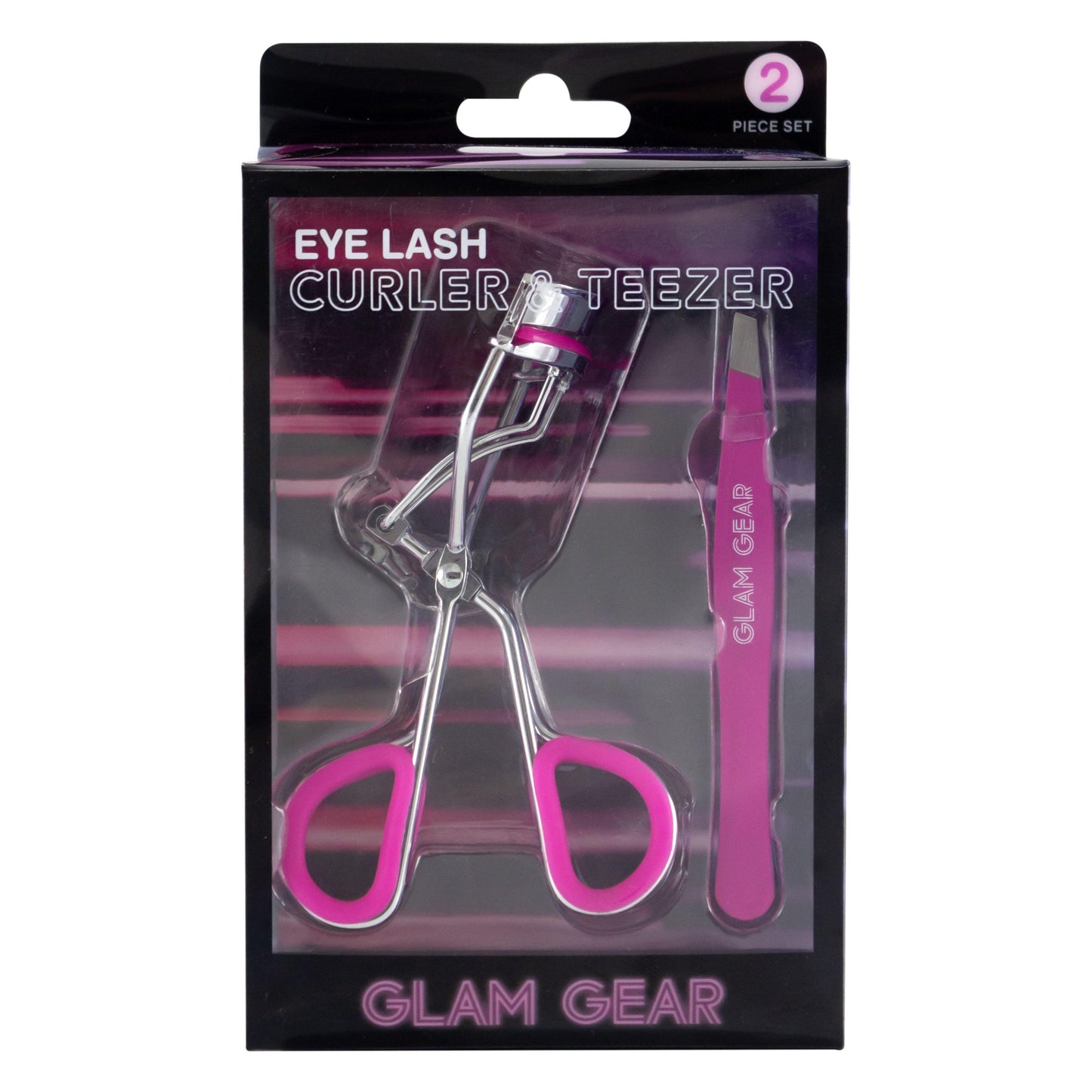 PINK EYELASH CURLER AND TWEEZER SET C/P 144