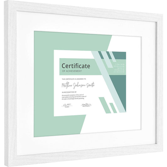 6pk 11X14" WHT MATTED WOODGRAIN FRAME C/P 1