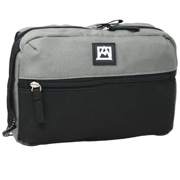 *OUTSIDE OF CA* MEN BLK/GRY NYLON TOILETRY BAG C/P 16