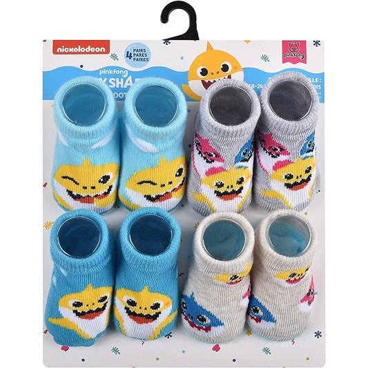 4pk BABY SHARK SWIM BOOTIES 3-ASST SIZE C/P 60