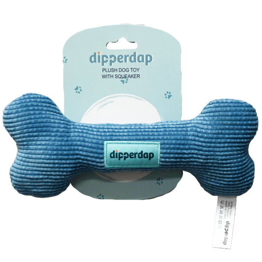 PLUSH BONE SQUEAKY TOY BLUE C/P 50
