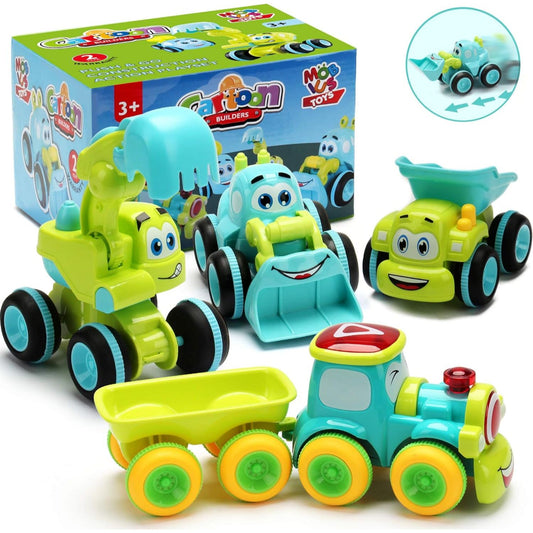 4 Push & Go Construction Trucks - Best Toddler Playset C/P 24