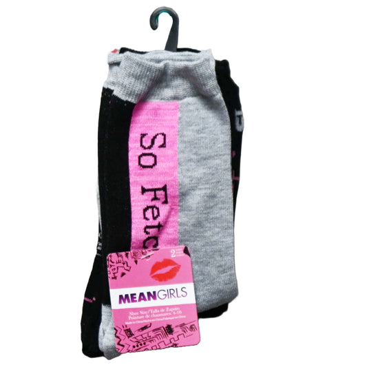 2pk WOMEN MEAN GIRLS SO FETCH CREW SOCKS SIZE 9-11 C/P 60