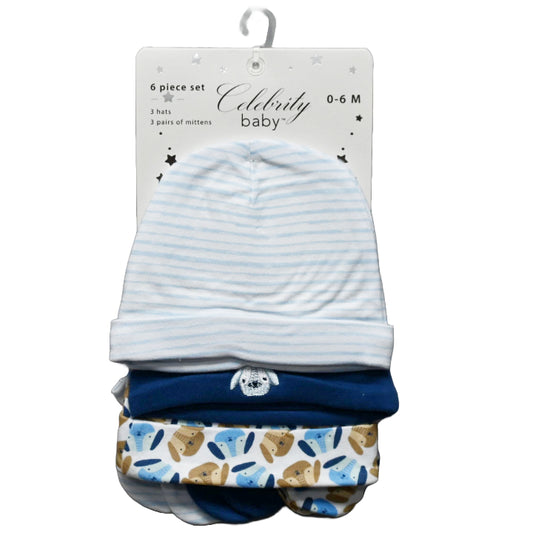 6pc OLIVER CAP & MITTEN BABY SET C/P 48