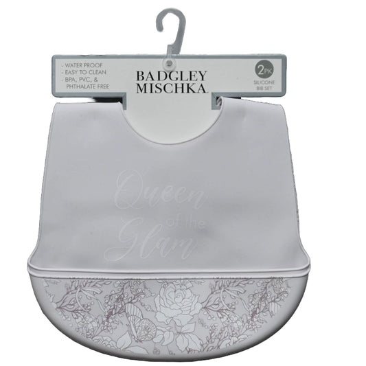 2pk "Queen of the Glam" Silicone Bibs Badgley Mischka C/P 60