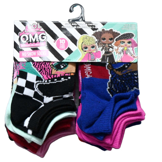 10pk LOL SURPRISE QUEENS NS SOCKS SIZE 4-6 C/P 60