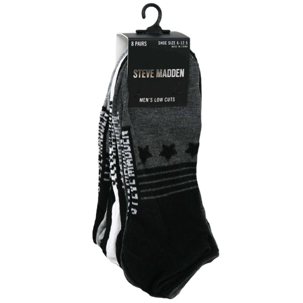 8pK MENS LOW CUT SOCKS ASST COLOR SIZE 10-13 STEVE MADDEN C/P 24