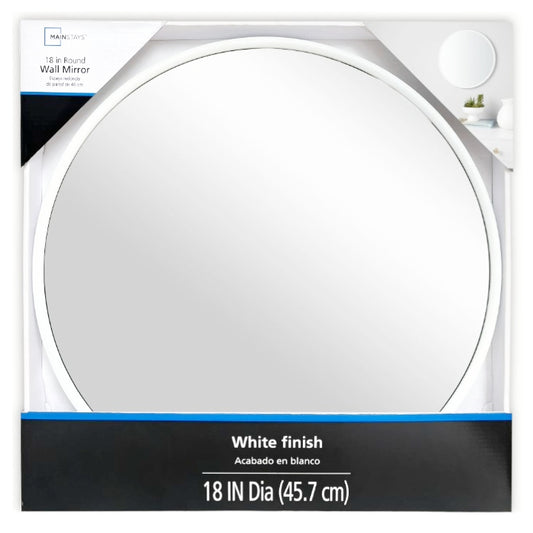 18" MS WHITE ROUND MIRROR C/P 2