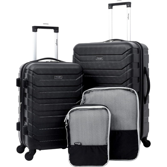 4pc WRANGLER BLACK ROLLING LUGGAGE SET C/P 1