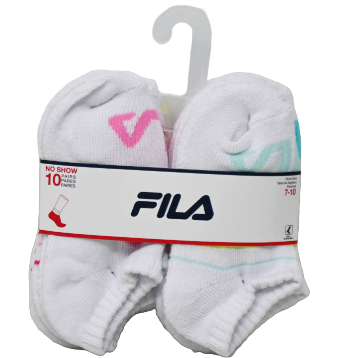 10pk FILA LOGO LOCKUP HC NS SOCKS SIZE 4-6 C/P 60