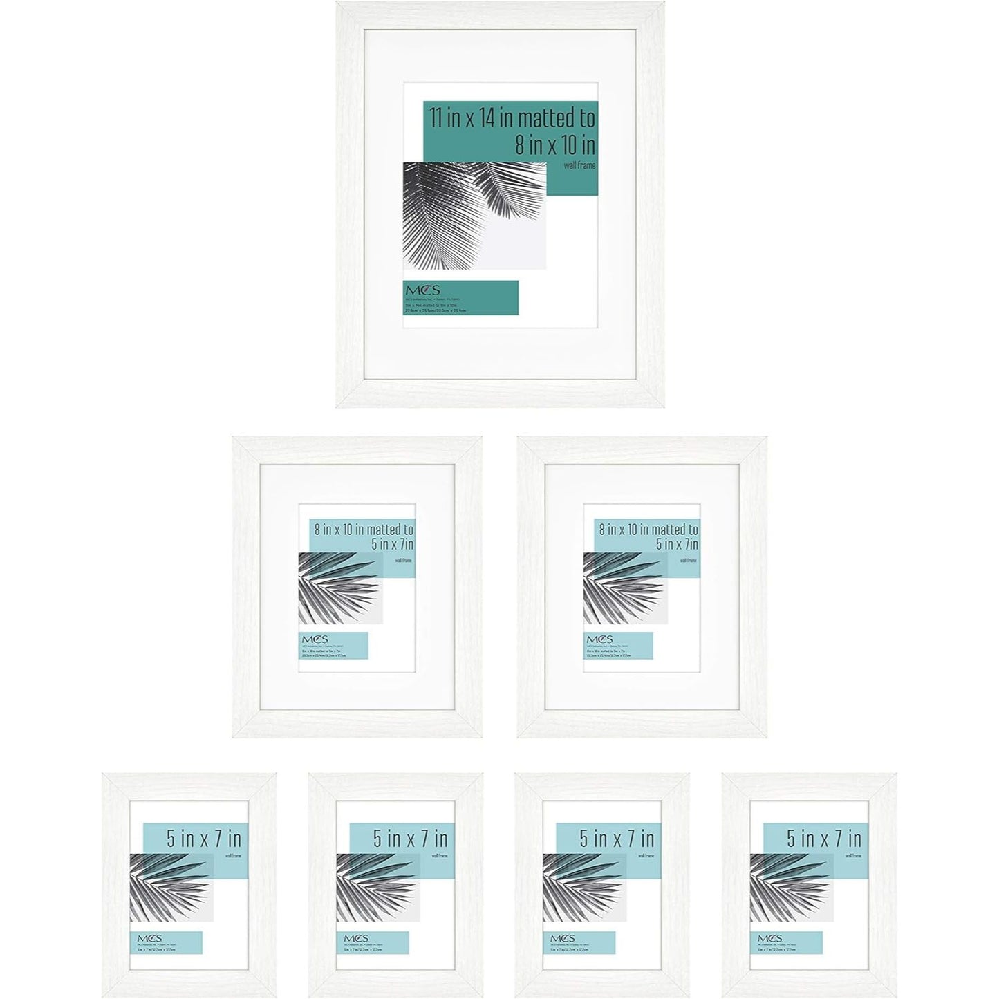 7pc FRAME WHT Set STUDIO GALLERY WOODGRAIN C/P 1