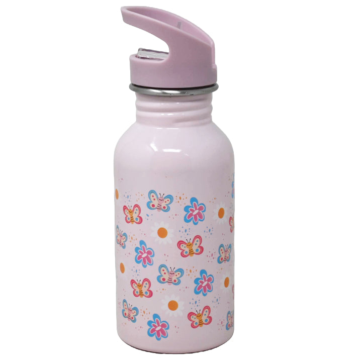 16oz Kids S.Steel Hydration Bottle - Butter ï¬‚ies C/P 24